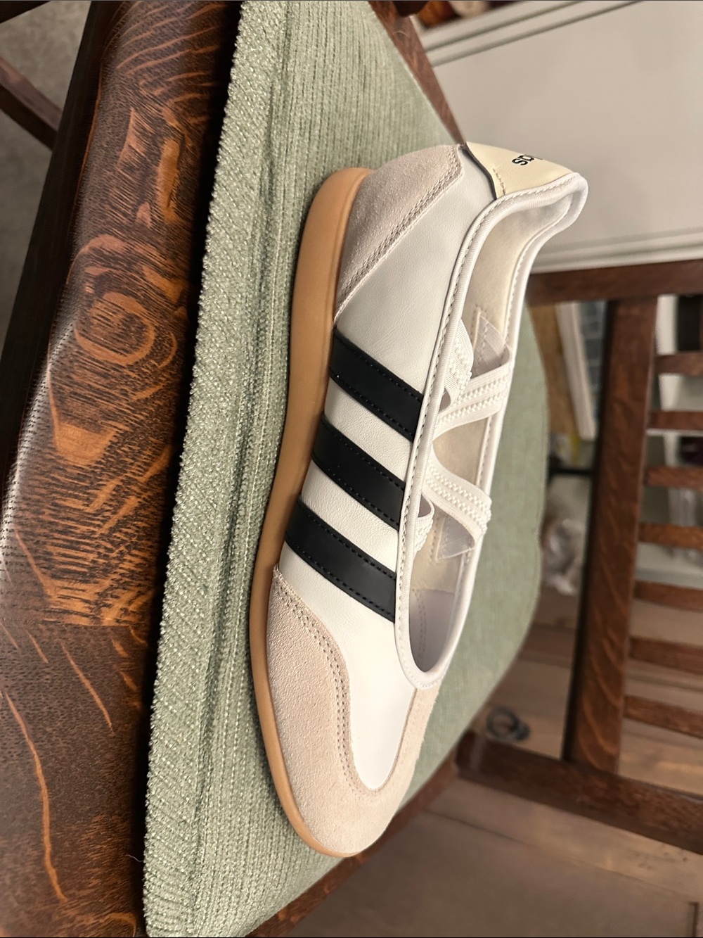 Adidas Barreda White and Black Mary Jane Sneakers - Picture 6 of 6